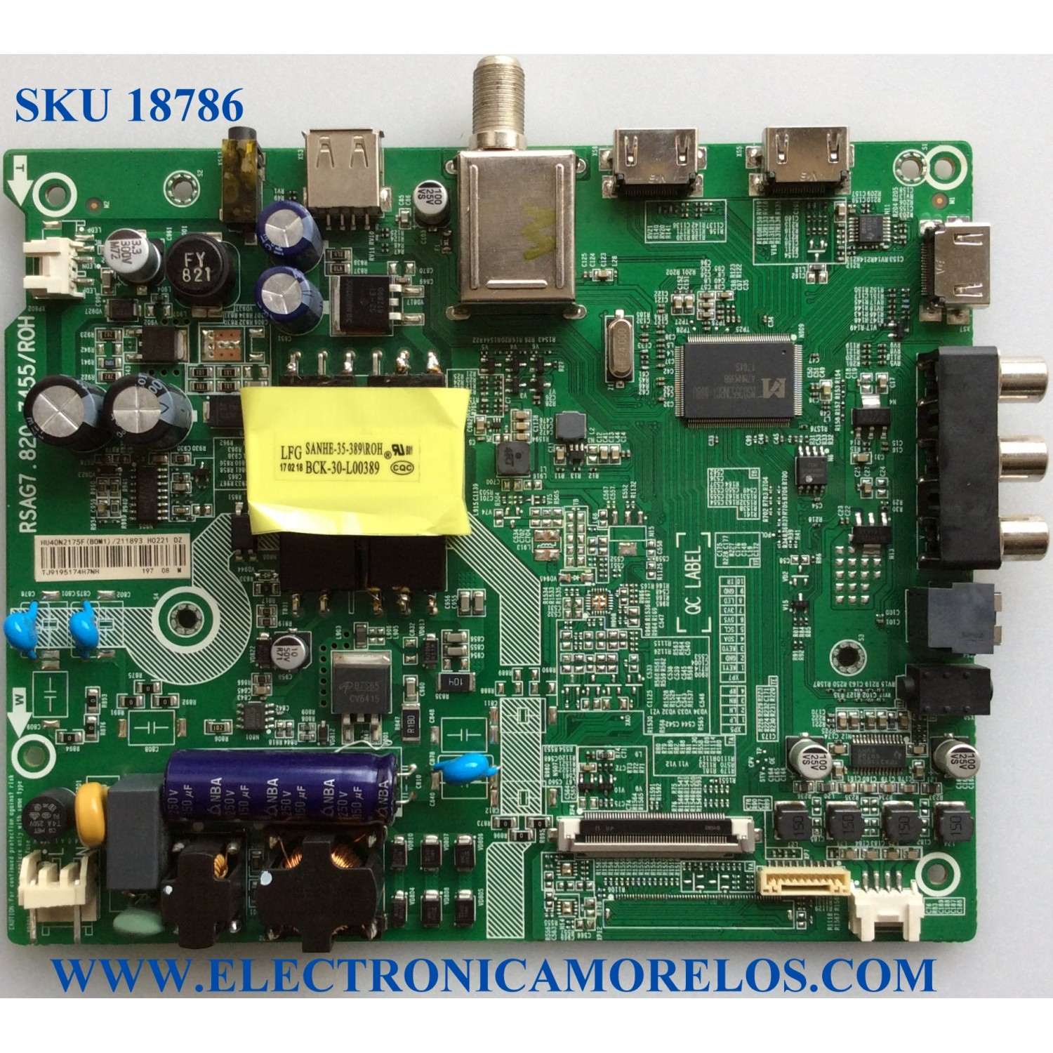 MAIN / FUENTE / (COMBO) / INSIGNIA 211893 / RSAG7.820.7455/R0H / HU40N2175F / TJ9195174H7NH / PANEL JHD396D5F01/BBX / MODELO NS-40D420NA18